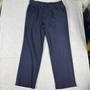 Hagger Mens Dress Pants Blue Pleated Front Classic Fit Premium Comfort 38x32